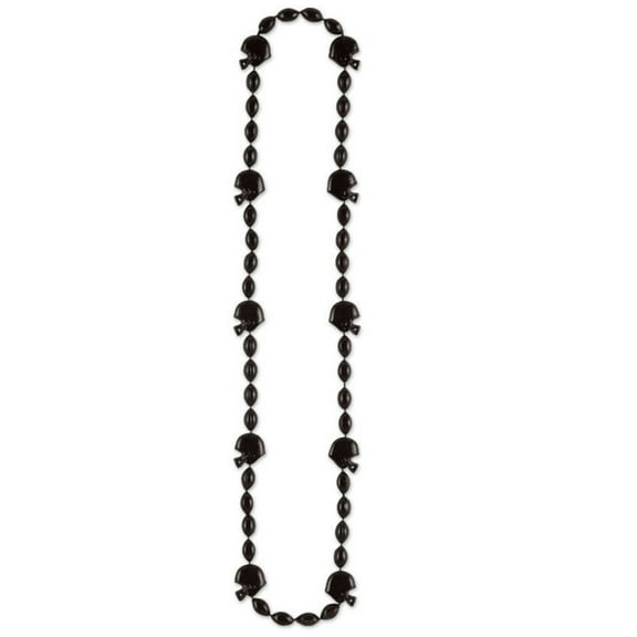 Party Central Club Pack of 12 Black Football Helmet Beaded Party Necklaces 36"