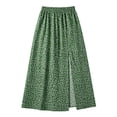 thumbnail image 6 of Lenago Skirts for Women Casual Summer Side Slit Print Elastic Waist Skirt Mid Cool Dress, 6 of 7