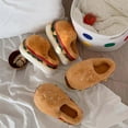 thumbnail image 6 of Kilaqueen Cozy Plush Scuff Slippers for Women and Men, Cute Hamburger Creative Home Shoes with Memory Foam, Funny Winter Warm Slippers Indoor Outdoor, 6 of 8