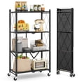 thumbnail image 1 of Gymax 4-tier Foldable Storage Shelving Unit w/4 Universal Wheels for Kitchen Study, 1 of 9