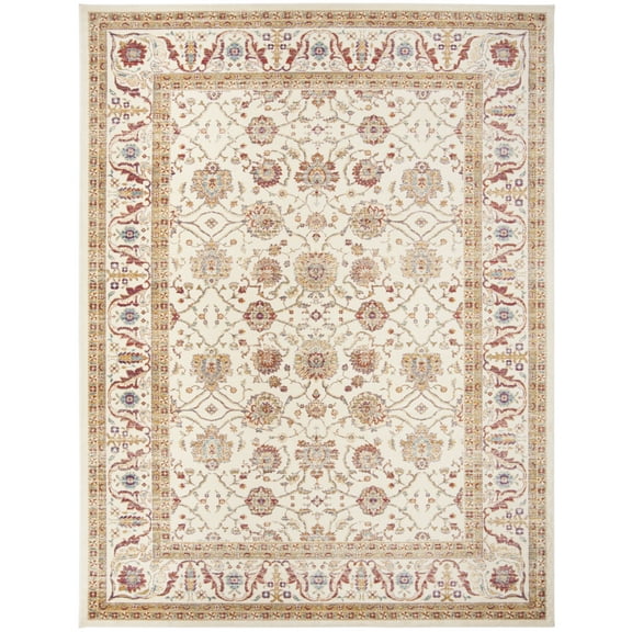 SAFAVIEH Sevilla Cheshunt Floral Bordered Runner Rug, Ivory/Multi, 2'1" x 8'