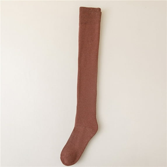 Dyfzdhu Women Winter Thickening Thermal Medium Length Over Knee Fuzzy Socks