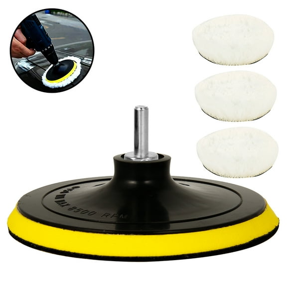 MTFun 5Pcs/set 6inch Polisher/Buffer Soft Wool Bonnet Pad Woolen Polish Buffing Waxing Pads with M14 Drill Adapter for Car Polisher Polishing and Buffing