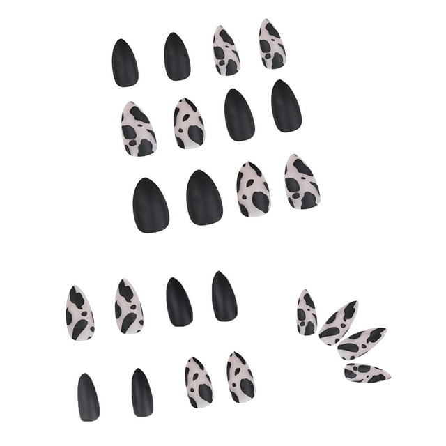 DPTALR 24pcs Diamond Long Glossy Coffin Flash Fake Nails Press on Nail False Tips