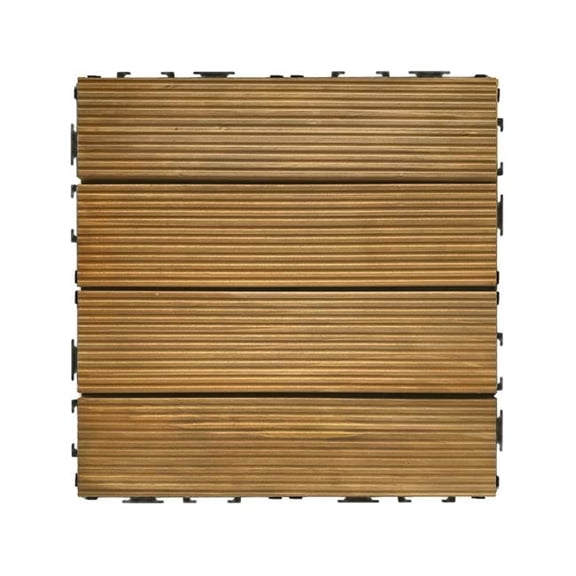 12 x 12 in. OutdoorZ Interlocking Deck Tiles, Plank Honey Oak - 27 Tiles