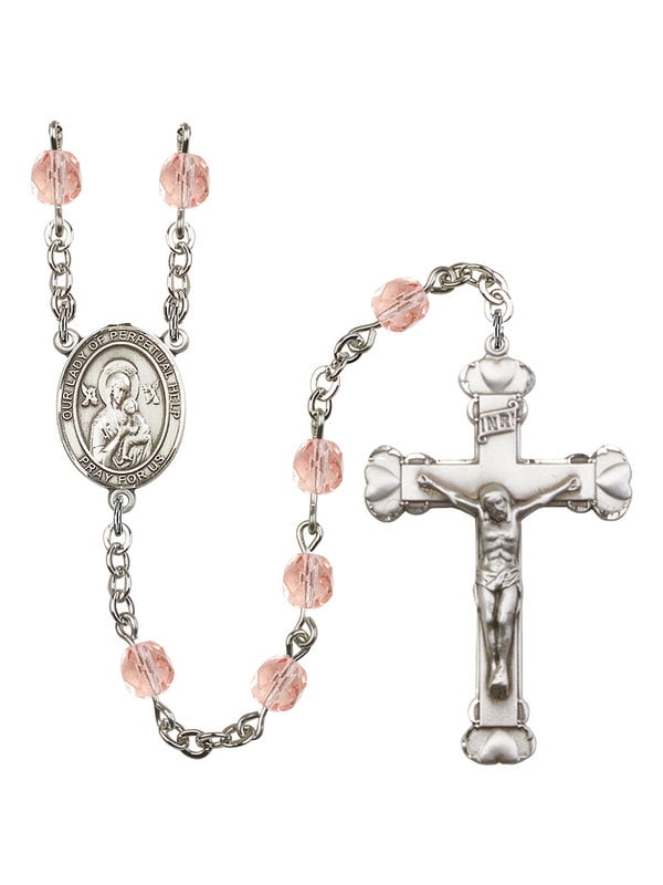 Bonyak Jewelry Red Our Lady of Perpetual Help Rosary Boxed 