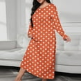 thumbnail image 2 of Oksale Plus Size Nightgowns for Women Funny Star Print Pajama Dress Loose Long Sleeve Loungewear Casual Crewneck Sleepwear Fall Nightgowns Orange L, 2 of 6