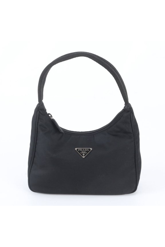 Pre-Owned Prada Tessuto Nylon Triangle Logo Handbag, Black, Brand Name, Women's