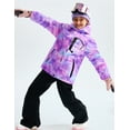 thumbnail image 4 of GEMYSE Girls' Waterproof Ski Jacket Windproof Winter Coat with Fleece Lining and Hood(Watercolor Purple,8), 4 of 5