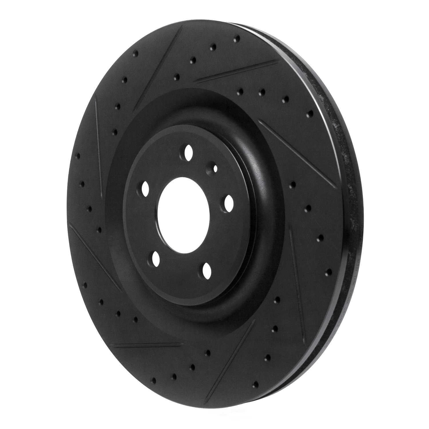 Dynamic Friction Company 633-73079L DFC Brake Rotor - Drilled And Slotted - Black