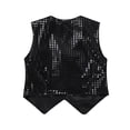 thumbnail image 2 of iiniim Kids Girls Sparkle Sequins Jazz Hip Hop Dance Vest Top Stage Performance Party Waistcoat, 2 of 7