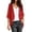 Red, variant on Casual Lightweight Cardigans for Women 3/4 Sleeve Chiffon Solid Color Blouse Soft Open Front Jacket