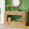 thumbnail image 5 of Tribesigns Rustic Farmhouse Console Table - Long Entryway Accent Piece, MDF, Natural Wood Tone, Fluted Design, Living Room/Hallway Furniture, 5 of 8