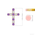 thumbnail image 3 of ANGARA Natural Flat Prong-Set Amethyst and Diamond Cross Pendant in 14K Yellow Gold for Women (Size-2.5mm) | February Birthstone, Anniversary, Jewelry Gift for Women | Natural Amethyst Necklace, 3 of 7
