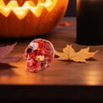 thumbnail image 2 of Halloween Spooky Crystal Resin Skull Statue, Colorful Mini Transparent Human Skull Head Figurine, Tabletop Shelf Ornament for Home Office Bedroom Bar Gothic Interior Decor, 2 of 5