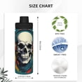 thumbnail image 3 of KLL Modern Hip-Hop Skull Pattern 18oz Insulated Water Bottle, Stainless Steel Sports Water Cup Flask with Spout and Handle Lid for Sports Travel Car& School, 3 of 7