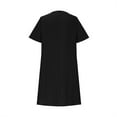thumbnail image 6 of Ayolanni Classy Dresses for Women Knee-Length Black Cotton Linen Short Sleeve Solid Dresses Ladies Dresses XL, 6 of 9