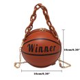 thumbnail image 2 of Kukoosong Crossbody Bags for Women Shoulder Bag Personalized Round Ball Female Bag Chain Basketball Bag All-Match Satchel Small Bag Brown, 2 of 3