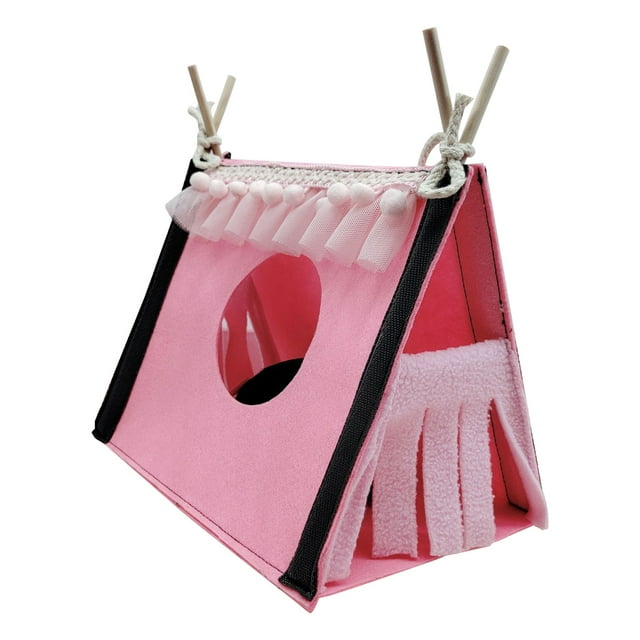Tienda escondite para hámster, casa túnel para ratas y conejos, tubo para animales pequeños, juguete, nido cálido, hábitat rosa