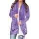thumbnail image 1 of ICHUANYI Clearance Women's Long Sleeve Fashion Casual Print Cardigan Blouse Cardigan Coat(Purple, L) ICHUANYI WER2023081207272, 1 of 5