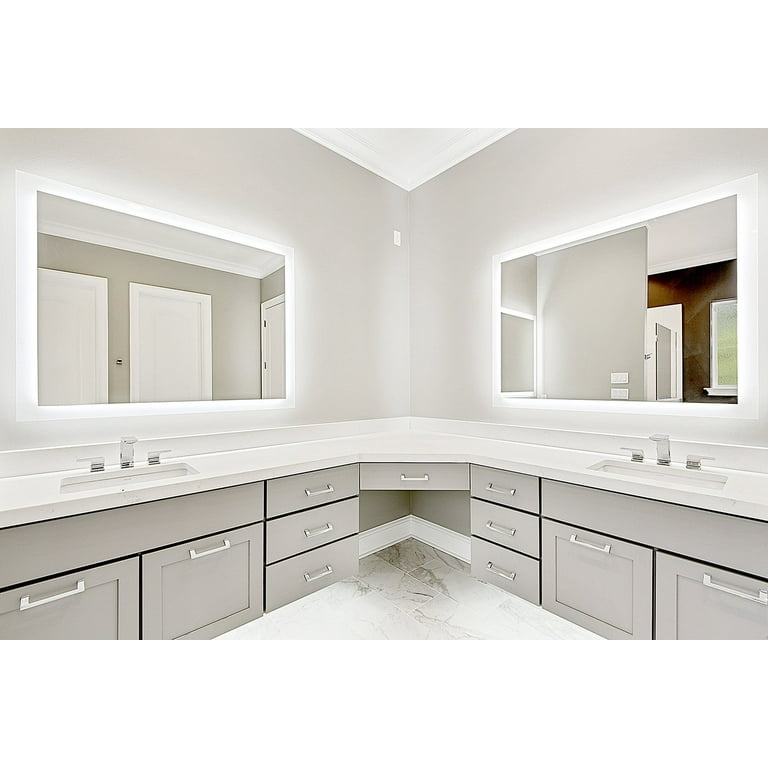 Front-Lighted LED Bathroom Vanity Mirror: 44 x 44 - Round