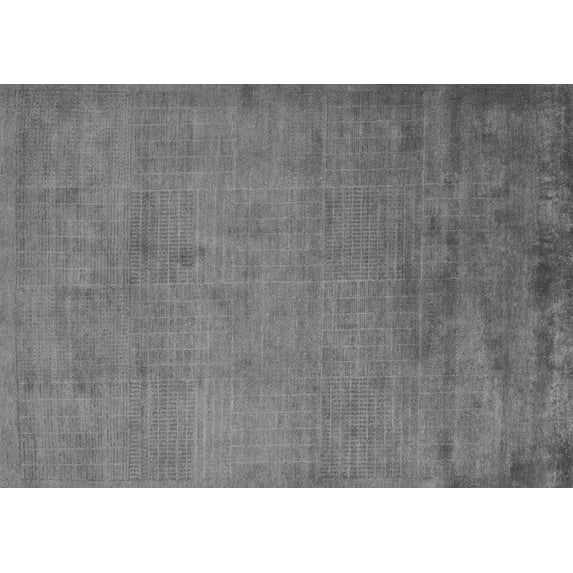 Ahgly Company Indoor Rectangle Abstract Gray Modern Area Rugs, 2' x 5'