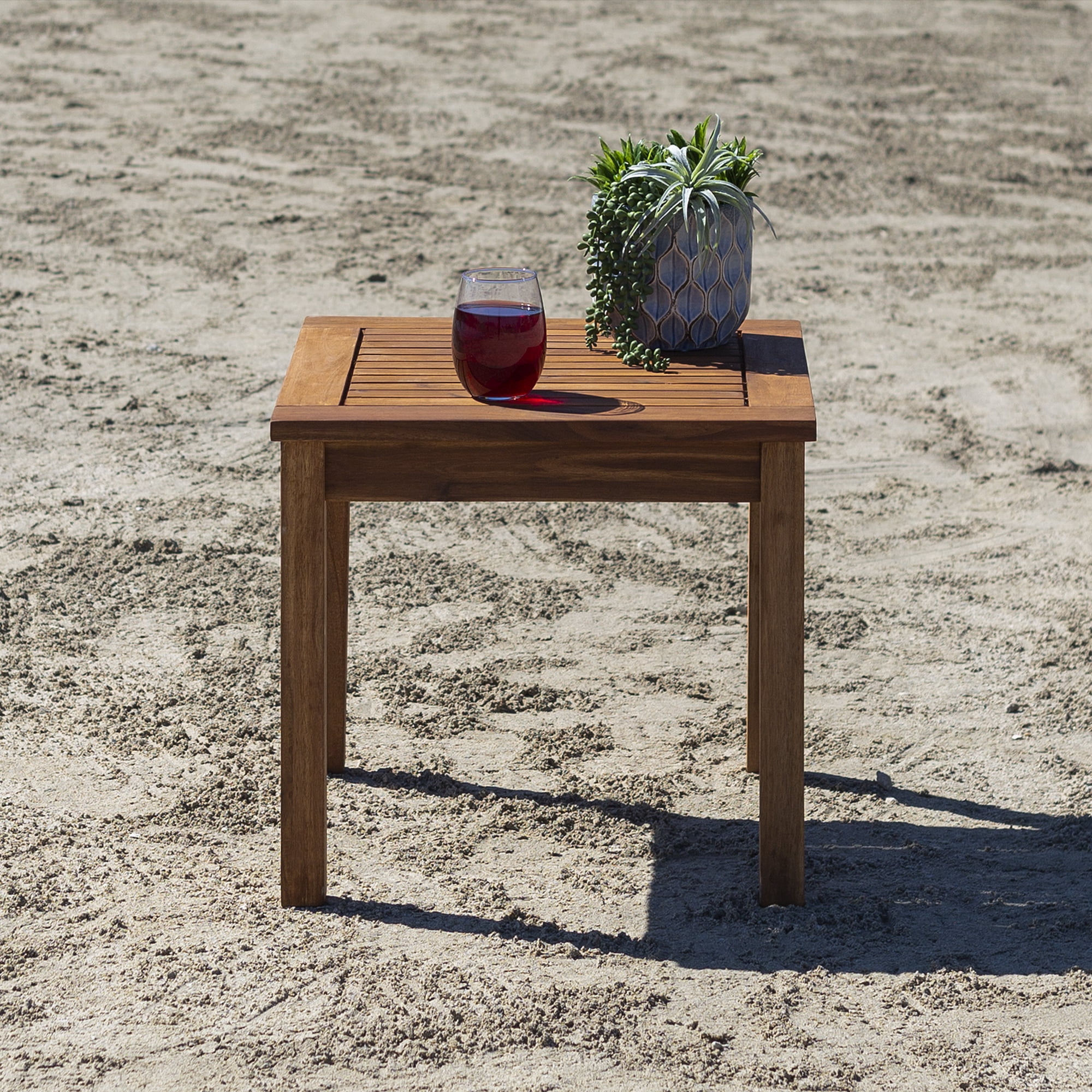 Manor Park Acacia Wood Outdoor Patio End Table, Brown