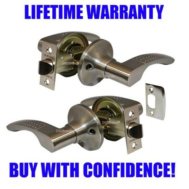 Constructor Etude Passage Lever Door Lock with Knob Handle Lockset, Satin Nickel