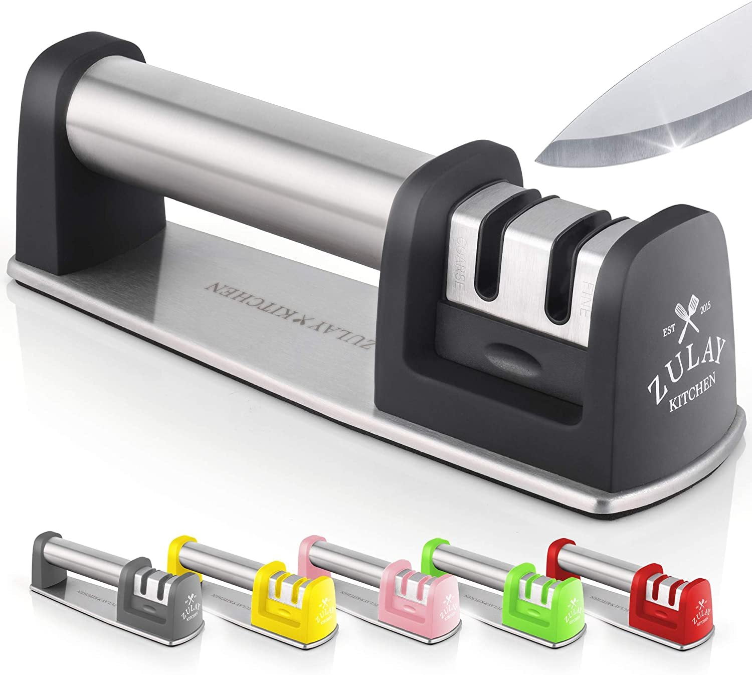 Knife Sharpener for Straight and Serrated Knives Easy Manual Sharpening