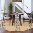 thumbnail image 3 of Khaki Flower Branch Round Area Rug 7Ft Washable Circle Rugs for Dorm Laundry Room, Spring Summer Farmhouse Botanical Non-Slip Carpet Floor Mats Indoor Outdoor Carpet Runner Aesthetic Home Decor, 3 of 8
