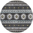 thumbnail image 2 of Addison Rugs Dream Shag Premium Machine Washable Transitional Aztec Midnight Round Rug, 8' x 8', 2 of 8