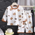 thumbnail image 2 of TOWED22 Fall Winter Toddler Baby Boy Outfit Dinosaur Embroidered Long Sleeve Sweatshirt Pullover Tops and Pants Set Size:18-24 M,Color:Coffee, 2 of 4