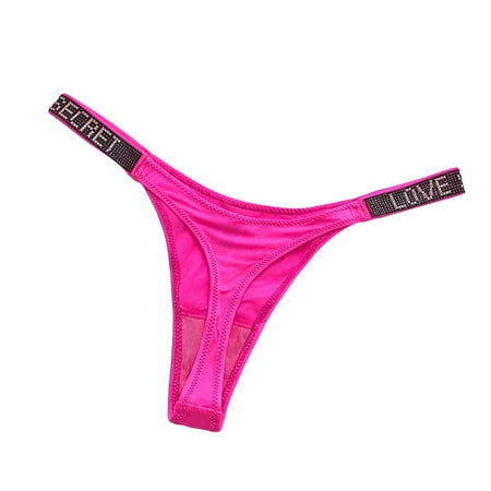 

DNDKILG Low Rise Tangas Stretch Sexy Underwear for Women G-String Thongs T-Back Panties Hot Pink XL