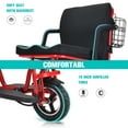 thumbnail image 6 of Red Foldable 3 Wheel Electric Mobility Scooter w/ Lithium Battery for 300 lbs, 700W, 20Miles, 6 of 7