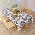 thumbnail image 3 of White Floral Skull Pattern Rectangle Tablecloth 60"x102",Waterproof Polyester Rectangle Table Cloth, Wipeable Spillproof Polyester Tablecloth for Dining, Camping, Indoor and Outdoor, 3 of 6