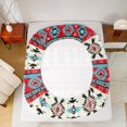 thumbnail image 5 of jejeloiu Boho Bohemain Full Size Sheets,Vintage Aztec Geometric Bed Sheets,Red Beige Geometric Sheet Sets,Breathable Room Decorative,4-Piece, 5 of 7