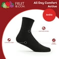 thumbnail image 6 of Fruit of the Loom Men's All Day Comfort Ankle Socks, Sizes 6-12, Black (6-Pack), 6 of 7