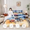 thumbnail image 4 of Manfei Watercolor Ship in a Bottle Queen Comforter Set for Kids Boys and Girls, Beach Starfish Seashell Bedding Comforter Set, Reversible 3 Pieces, 1 Comforter and 2 Pillowcases, 4 of 6