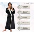 thumbnail image 4 of Silver Lilly Womens Sherpa Lined Fleece Robe with Hood - Full Length Warm Plush Luxury Bathrobe (Black, Large-X-Large), 4 of 6