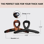 Kitsch Large Hair Clips for Adult, Black, 2 Ct