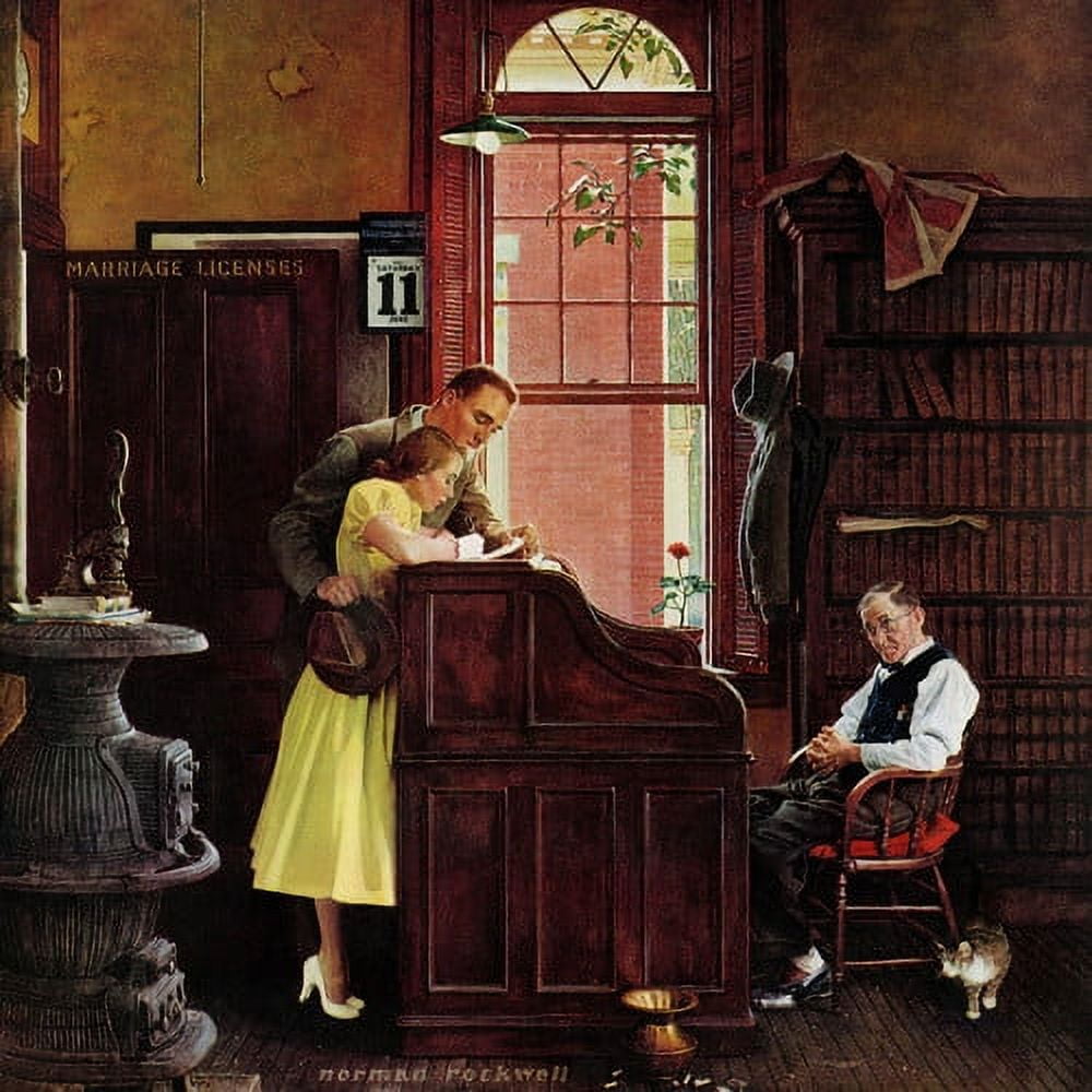 Marmont Hill Marriage License by Norman Rockwell Fine Art Canvas
