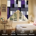 thumbnail image 5 of Purple Black Geometric Swag Curtain Valance for Windows, Abstract Patchwork Window Treatments Short Swag Topper for Kitchen Windows Bathroom Bedroom, 36"x36", 5 of 8