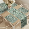 thumbnail image 2 of Ambesonne Landscape Table Runner & Placemats, Rural and Forest Elements, Placemat 4 pcs + Runner 14"x72", Pale Reseda Green and Rose, 2 of 2