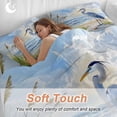 thumbnail image 4 of Blue Seabird Bedding Duvet Cover Set Full Size 4 Pieces Sea Wave Blue Sky Reed Seaside Nature Scenery Bedding Set with Zipper Closure, 1 Comforter Cover 86x86 Inches 1 Flat Sheet & 2 Pillow Cases, 4 of 7