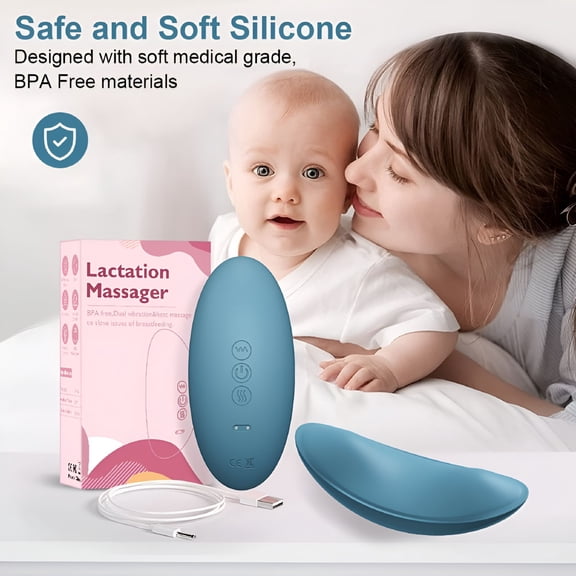 XIRQI Lactation Massager Soft & Comfortable Breast Massager for Pumping Breastfeeding Heat & Vibration for Improve Milk Flow Clogged Ducts