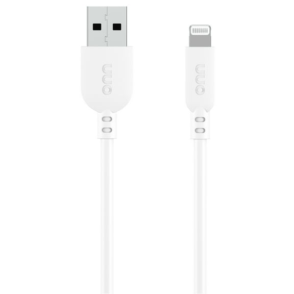 onn 6' Lightning to USB Charging and Data Cable, White
