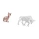 thumbnail image 5 of Estatua de gato, figura decorativa de escritorio, estatua de toro, escultura de resina cerámica decorativa coleccionable, ideal para regalar, decoraci, 5 of 8