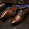 thumbnail image 3 of Frhoxug Men's Smooth Slip-On Dress Shoes For Wedding Party Office, 3 of 6