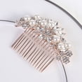 thumbnail image 2 of EeaseCA Peigne de Mariée Élégant Perle Simulée Accessoires de Cheveux de Mariage (Or Rose), 2 of 7