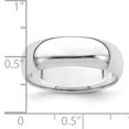thumbnail image 2 of Bague en Argent Sterling 925 6 mm Demi-Ronde Taille 5,5 Mariage Classique à Dôme, 2 of 6